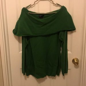 Cowl neck off the shoulder sweater